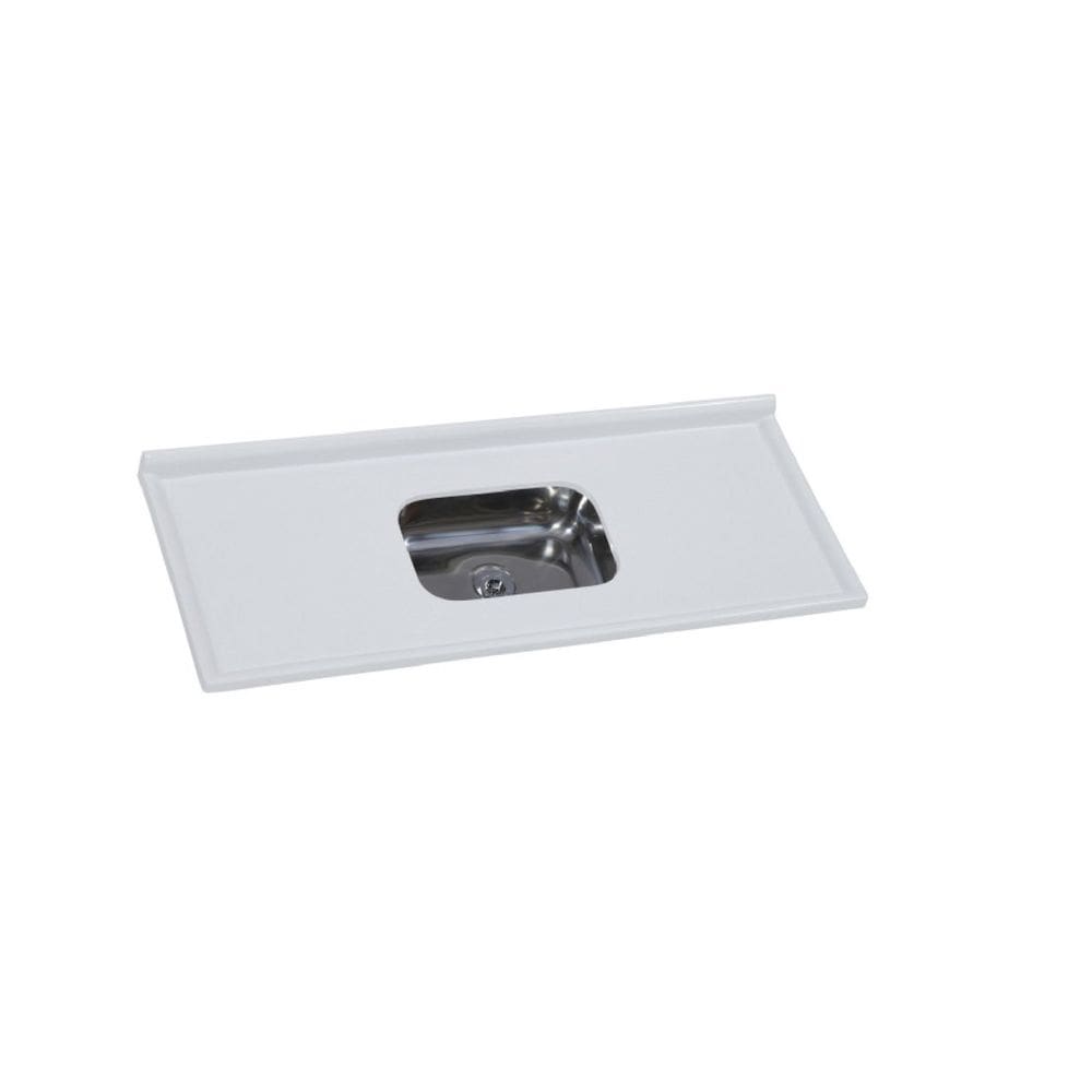 Pia para Cozinha em Mármore Sintético com Cuba em Aço Inox 140cmx55cm Gelo