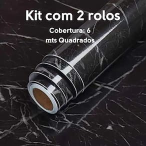 2 Papel De Parede Adesivo P/ Cozinha Marmore Brilhante 5m