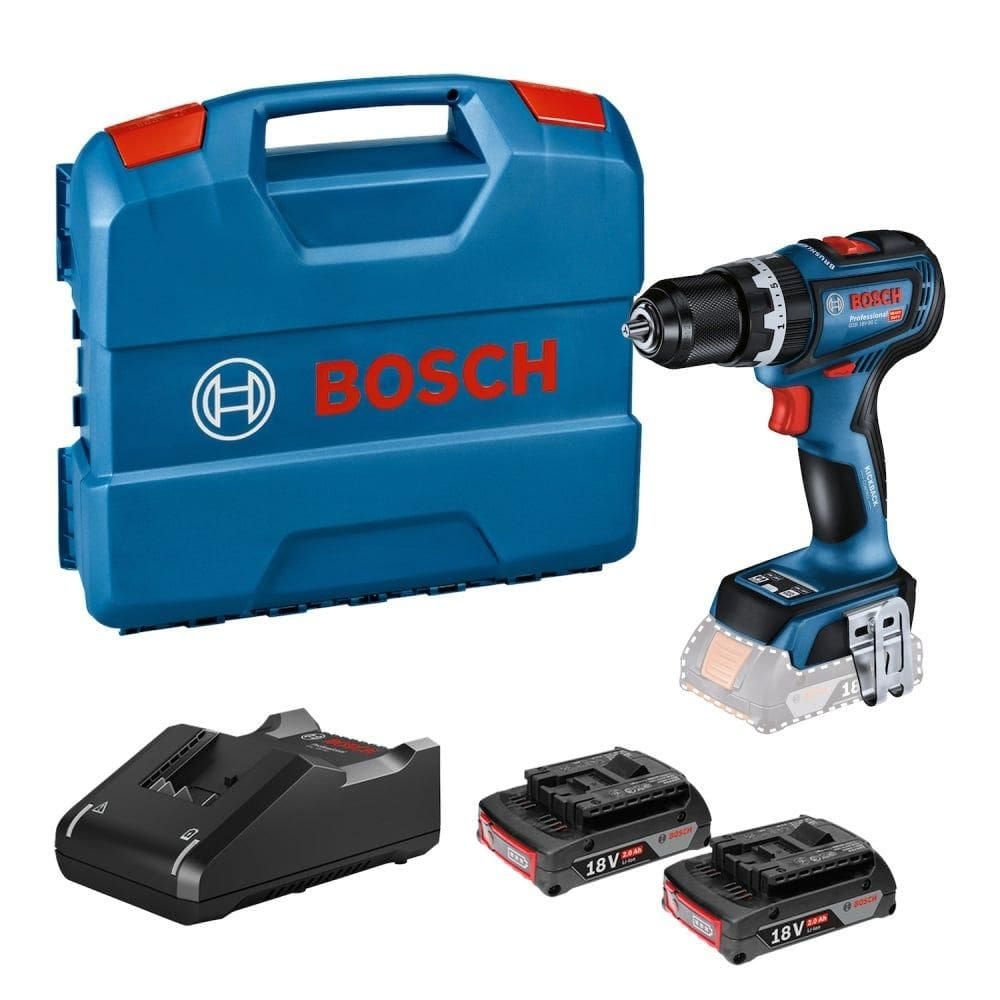 Parafusadeira 18V 64Nm com 2 Baterias Carregador e Maleta BOSCH