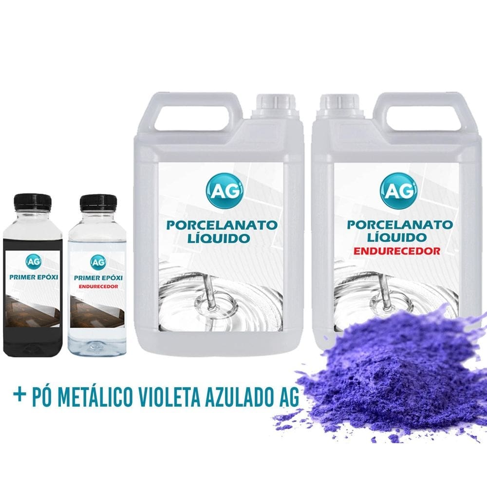 Kit porcelanato líquido metálico violeta azulado ag por m