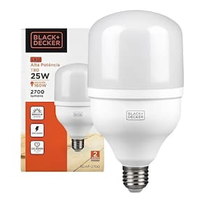 Lâmpada led 50w bulbo biv 6500k branca - black+decker