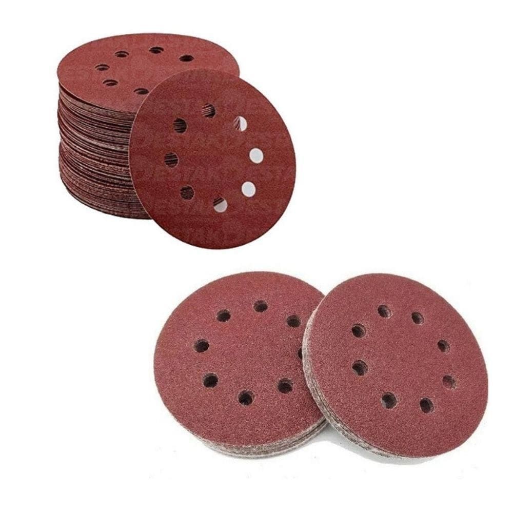 Disco de lixa tiras aderentes vermelho 150mm grão 150 starfer 50