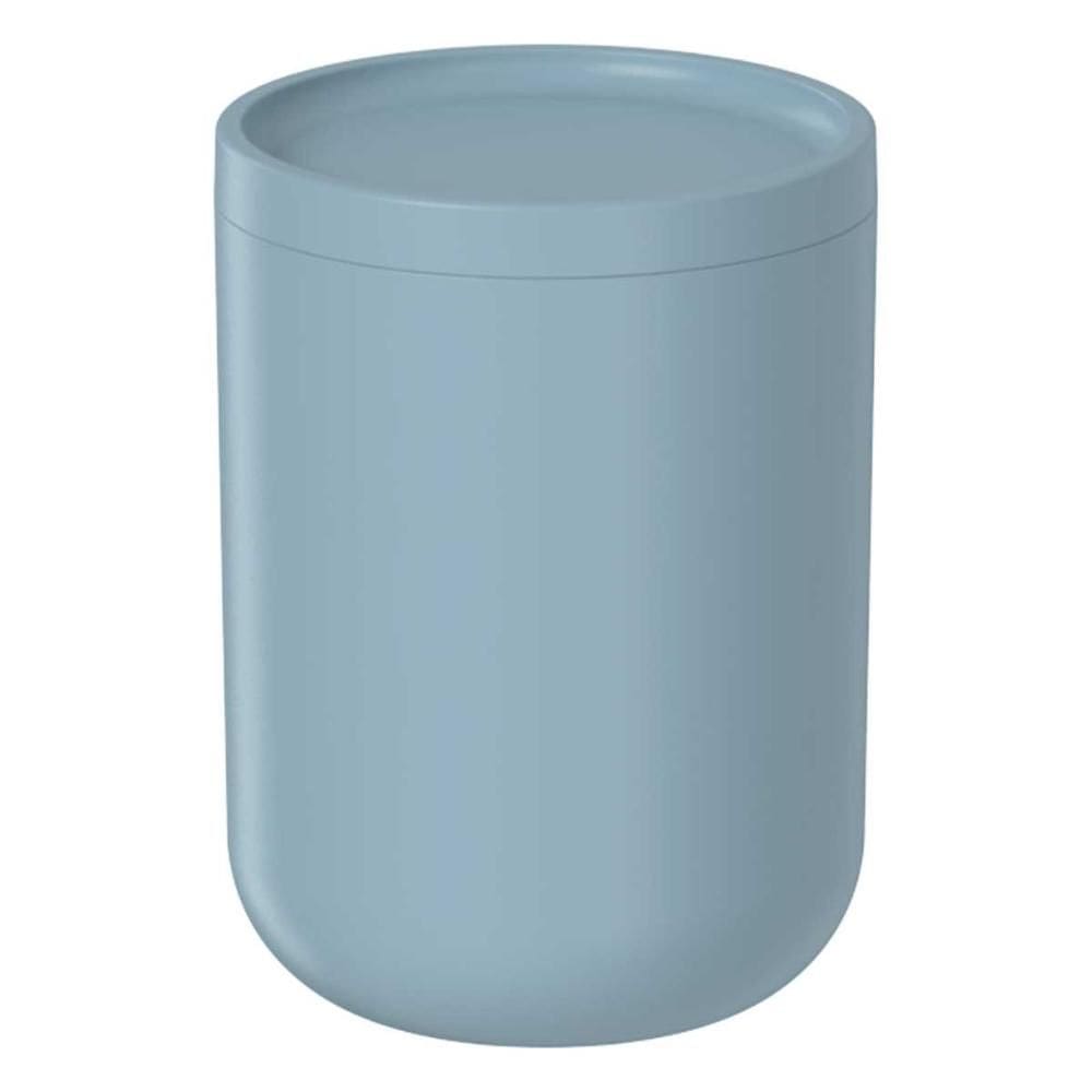 Porta Algodão Cotonete Banheiro OU Bold Azul com Tampa