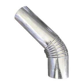 Curva Joelho 45 Graus 115mm Galvanizada Para Cano Fogão à Lenha Churrasqueira Lareira - N°2 AMZ