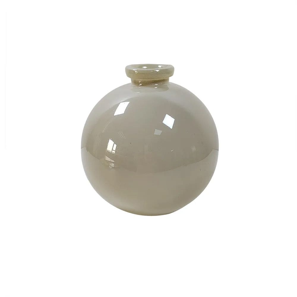 Vaso Decorativo de Vidro Branco 18cm BH0376 BTC