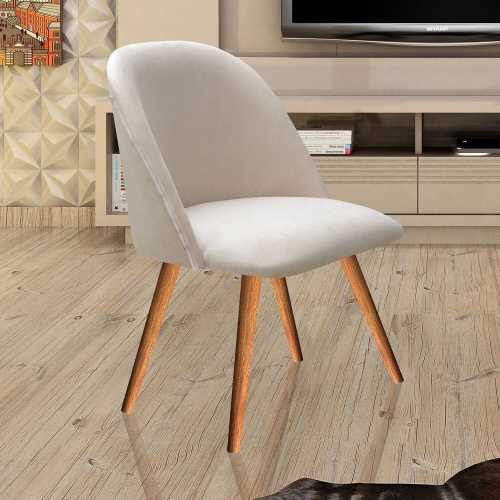 Poltrona Decorativa Gaia para Sala, Quarto, Recepção Bege Claro