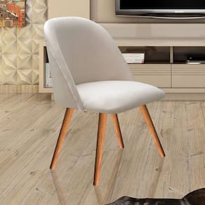 Poltrona Decorativa Gaia para Sala, Quarto, Recepção Bege Claro