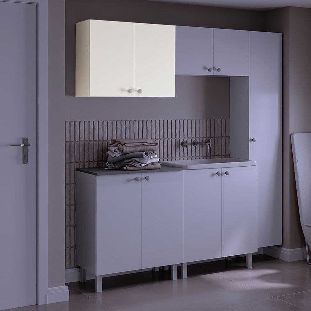 Armário Multiuso para Lavanderia Duo 2 Portas Branco