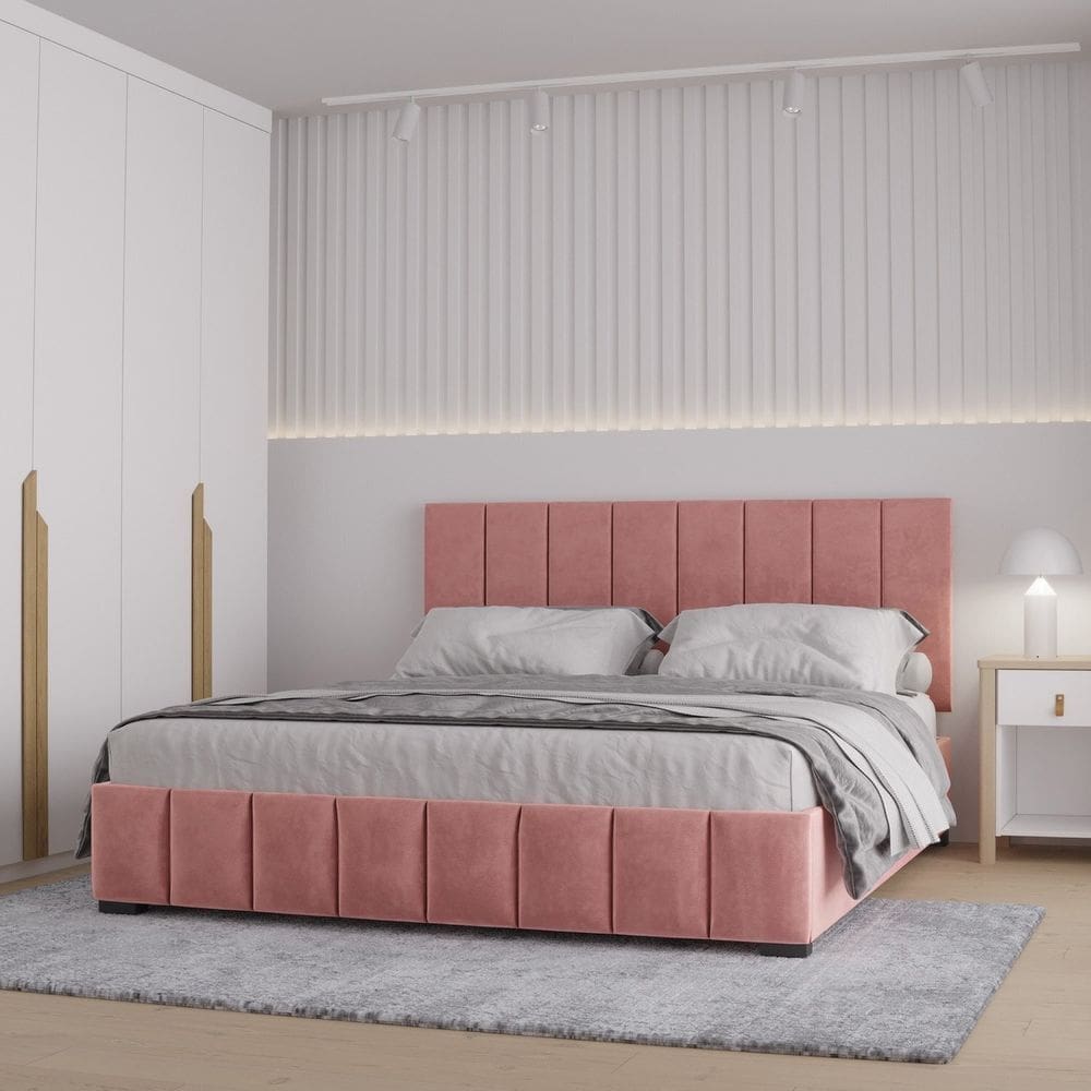 Cama Baú Queen sem Cabeceira Uvaia Cabecasa Madeiramadeira Rosa Vintage