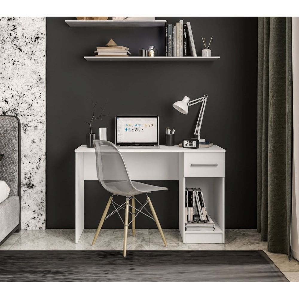 Mesa Escrivaninha com 1 Gaveta e Espaço para Cpu 2319 Branco