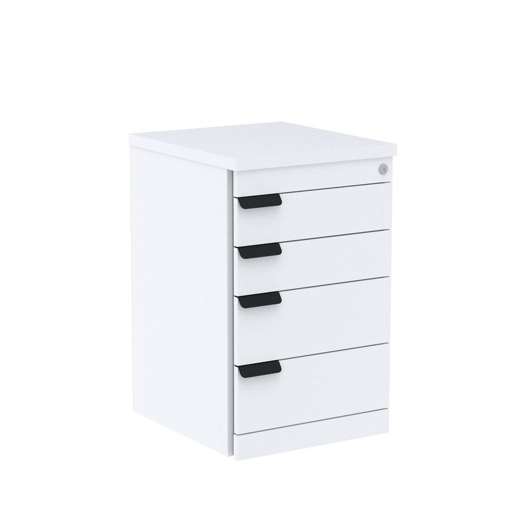 Gaveteiro Volante 04 Gavetas Corporativa Branco/Preto