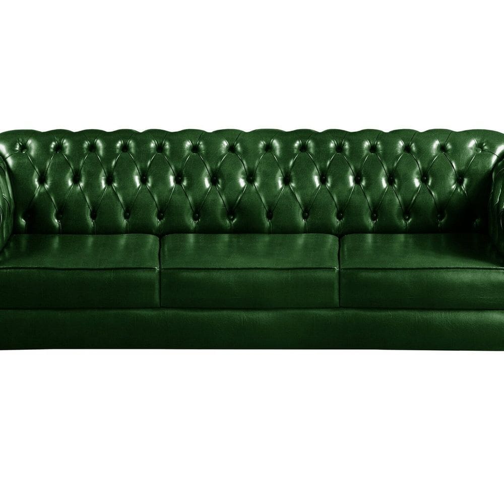 Sofá Dom Pedro 3 Lugares Decoração Sala Recepção Retrô Verde