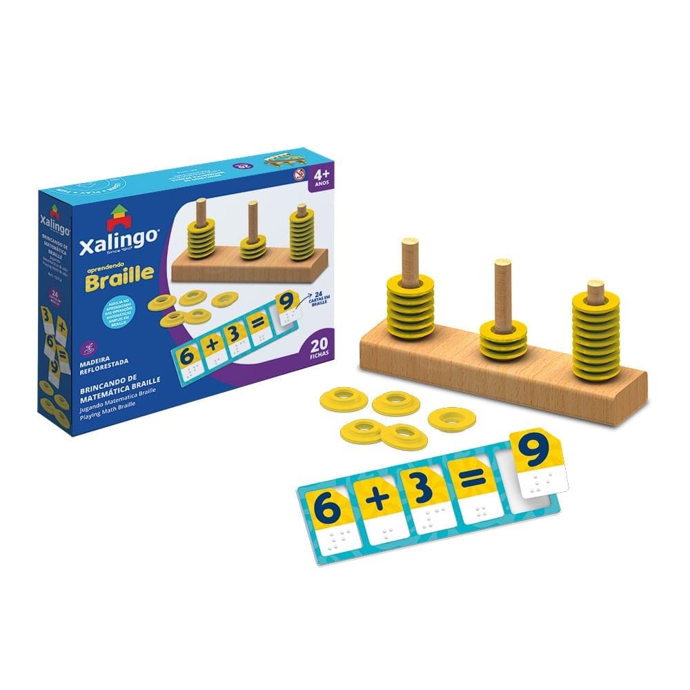 Brincando de Matemática Braille 20 Fichas Xalingo