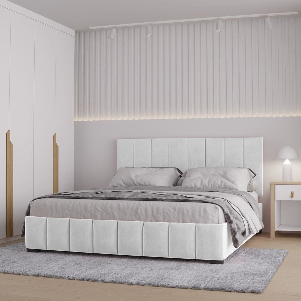 Cama Baú Queen sem Cabeceira Uvaia Cabecasa Madeiramadeira Branco
