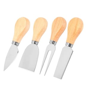 Conjunto jogo cortar queijo 4 peças servir aço inox kit