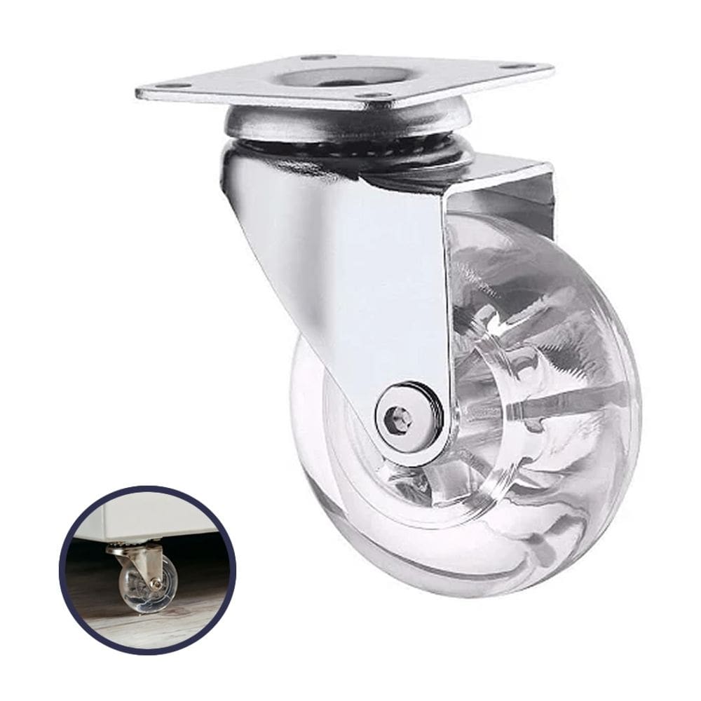 Rodizio de Silicone Giratório S/ Trava 50mm MetalNox 4 Unidades