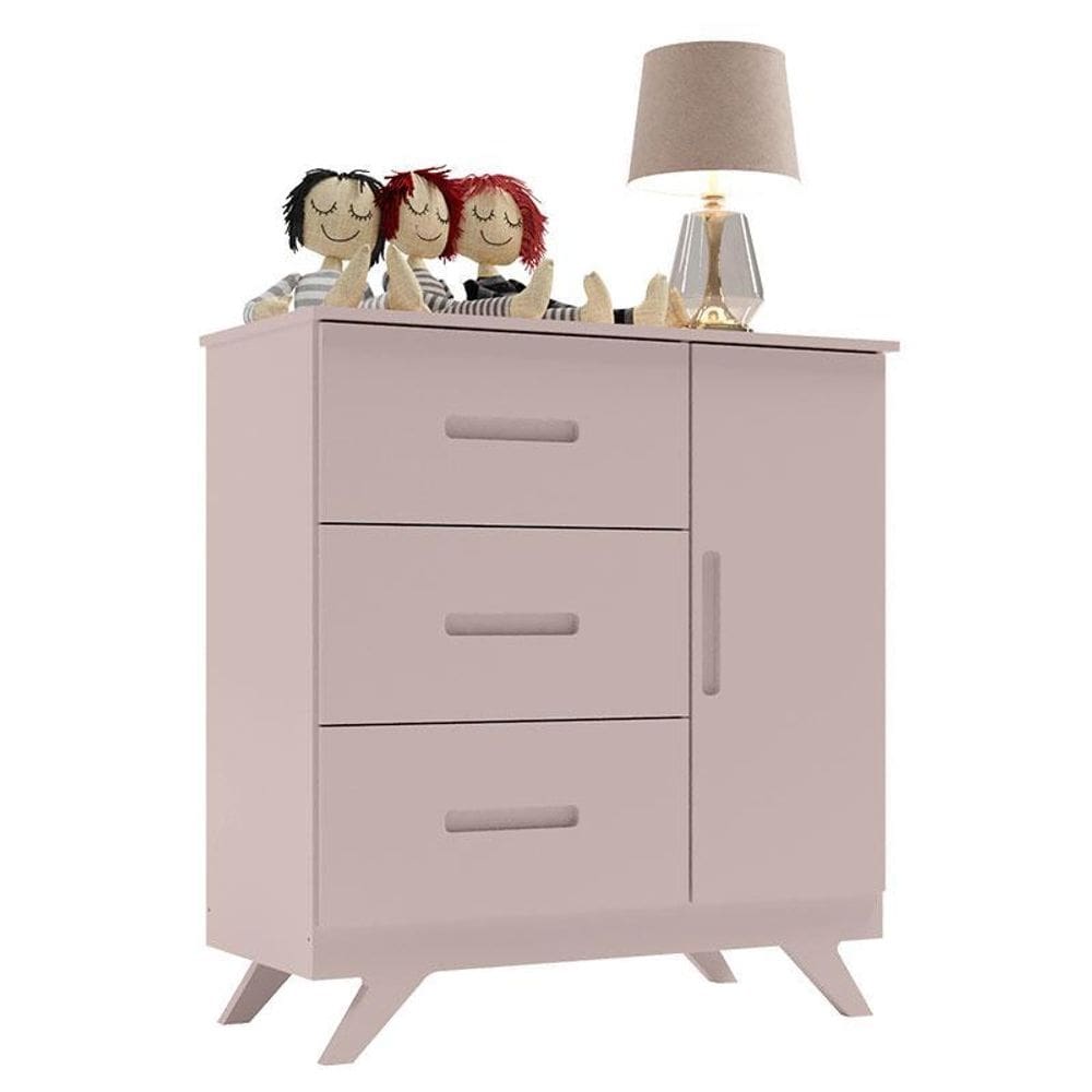 Cômoda Infantil Retro Maya Rose Acetinado - Canaã