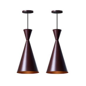 Lustre Pendente Canadá Marrom Com Cobre - Kit 2 Unidades