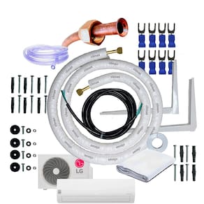 Kit Completo Para Instalação De Ar Condicionado LG Dual Inverter 9000 a 12000 Btus 1/4 3/8 4,5 Metros Com Suporte 450mm