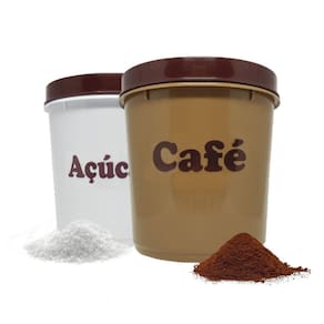Kit pote para café e açúcar 1 l cozinha armazenamento fresco
