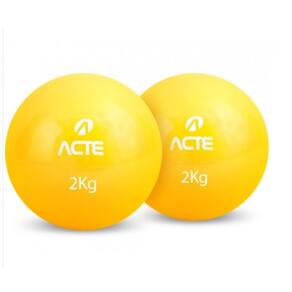 Par de Bolas Tonificadoras - 2Kg T56 - Acte Sports - Amarelo