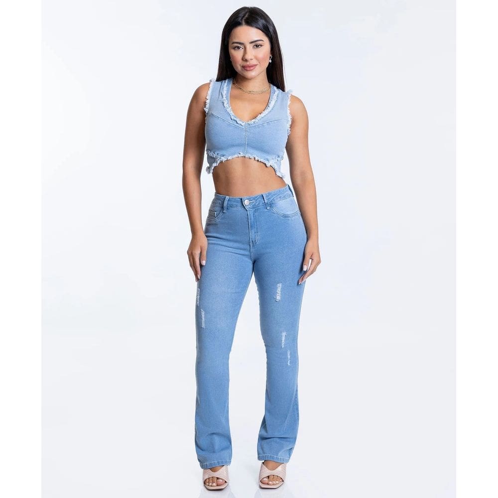 Calça Jeans Feminina Flare Petit