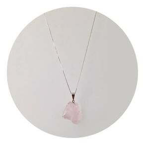 Colar Quartzo Rosa Bruto Natural E Legítima - Ponte Vecchio