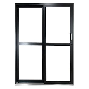 Porta de Correr de Aço 215x160cm com Vidro Ideal Crv Esquadrias Preto