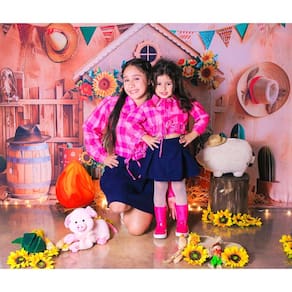 Conjunto Infantil Xadrez Rosa