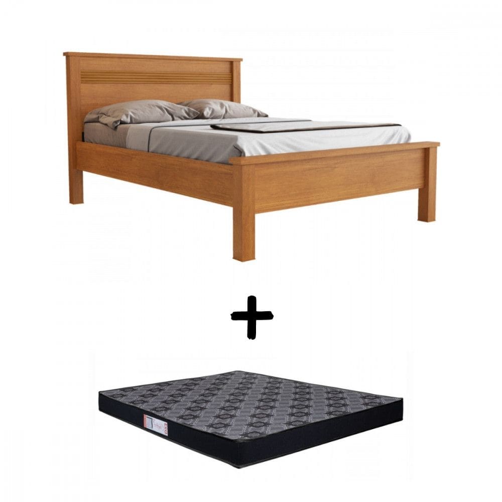 Cama com Colchão de Casal Barcelona Cinamomo Conquista