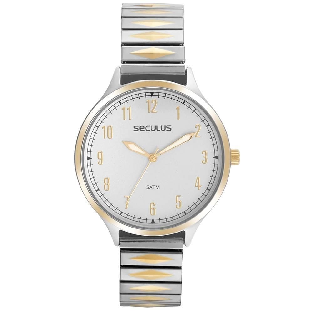 Relógio Seculus Feminino Ref: 77167Lpsvbs3 Mola Bicolor