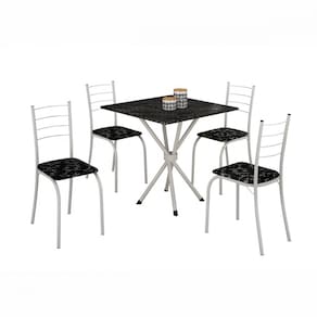 Conjunto De Mesa Ipanema 0,75m Com 4 Cadeiras Rio Branco Teixeira