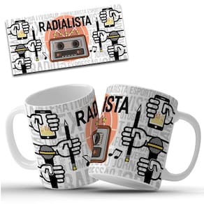 Caneca Personalizada Profissão Radialista em Cerâmica 325ml
