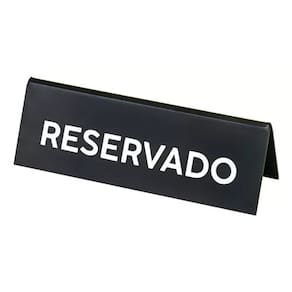 Prisma De Mesa Placa Reservado Acrílico Preto - 5 Peças