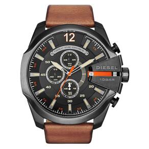 Relógio Casual Masculino Cronógrafo de Pulseira Couro Marrom