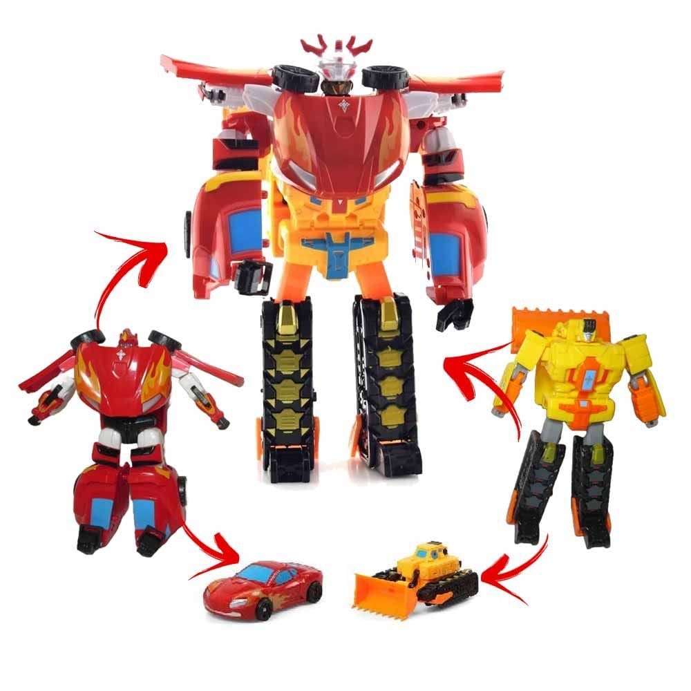 Brinquedo Transformes Vira Robô Trator Bulldozer  2 em 1