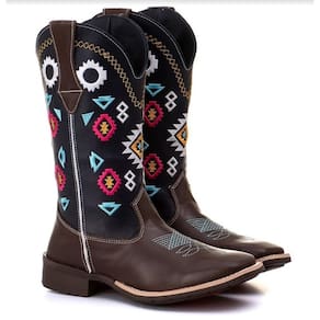 Bota Texana Feminina De Couro Agro Estilo Americana Country