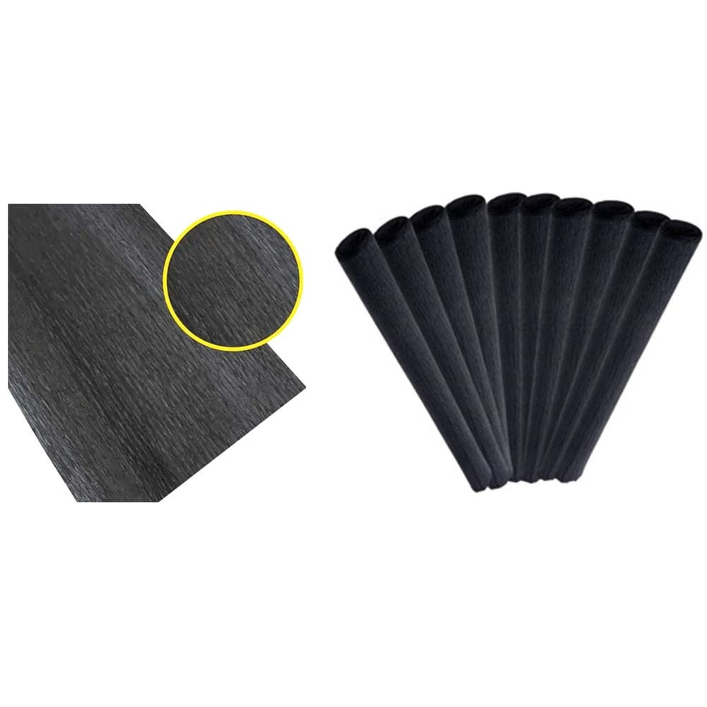 Pacote Papel Crepom 48cmx2m Preto C/10 - Ridet