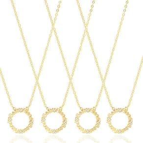 4 Colares Mandala Best Friends Folheado A Ouro 18K