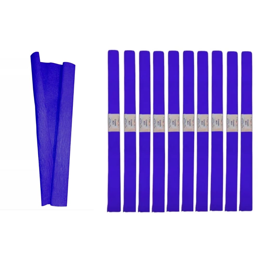 Pacote Papel Crepom 48cmx2m Azul Escuro C/10 - Ridet