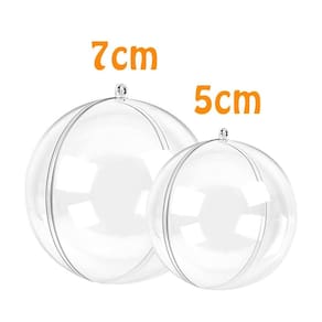 Bola acrílico transparente 5 e 7cm 40u arte enfeite