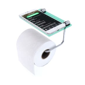 Papeleira porta papel higiênico prateleira vidro celular ou