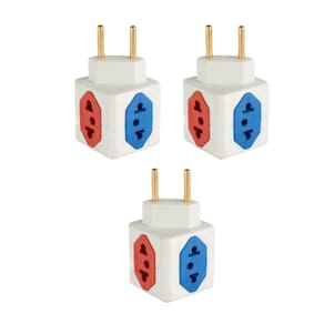 Kit 3 Adaptador Tomada Cubo 4 Entradas Benjamin 10 A Dado Varias tomadas