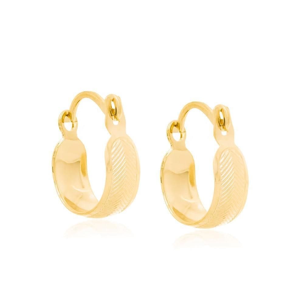 Brinco rommanel argola ouro 18k 1,1 cm - antialérgico