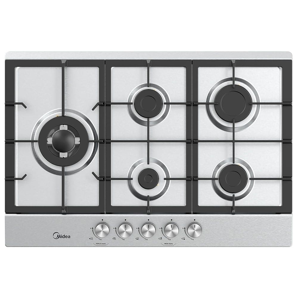 Cooktop 5 Bocasa GásInoxcom Mega Chama Midea