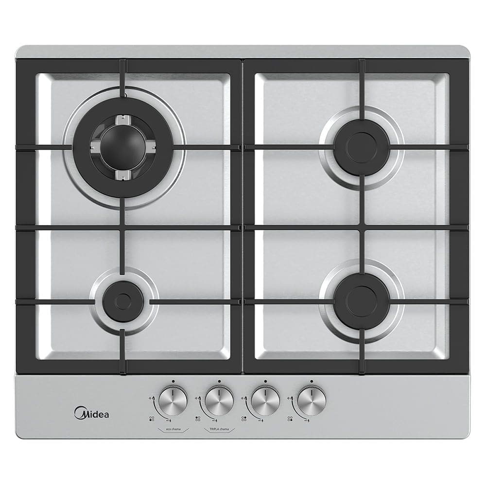 Cooktop4 Bocas a GásInoxcom Mega Chama Midea