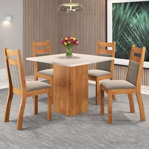 Mesa de Jantar 4 Lugares Colorado Blonde/Perola - Panorama Móveis