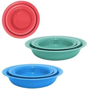 Bacia plastico redonda colors para feirante com 3 pecas pmg