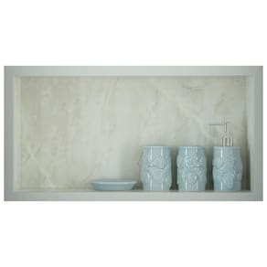 Nicho em porcelanato para banheiro porta shampoo - onix