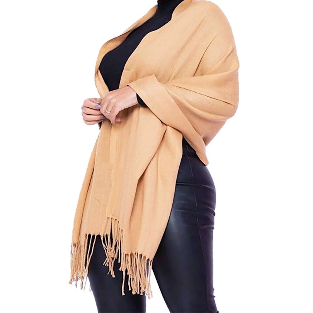Pashmina Cachecol Scarf Xale Echarpe Lenço Longo Inverno Cor Bege